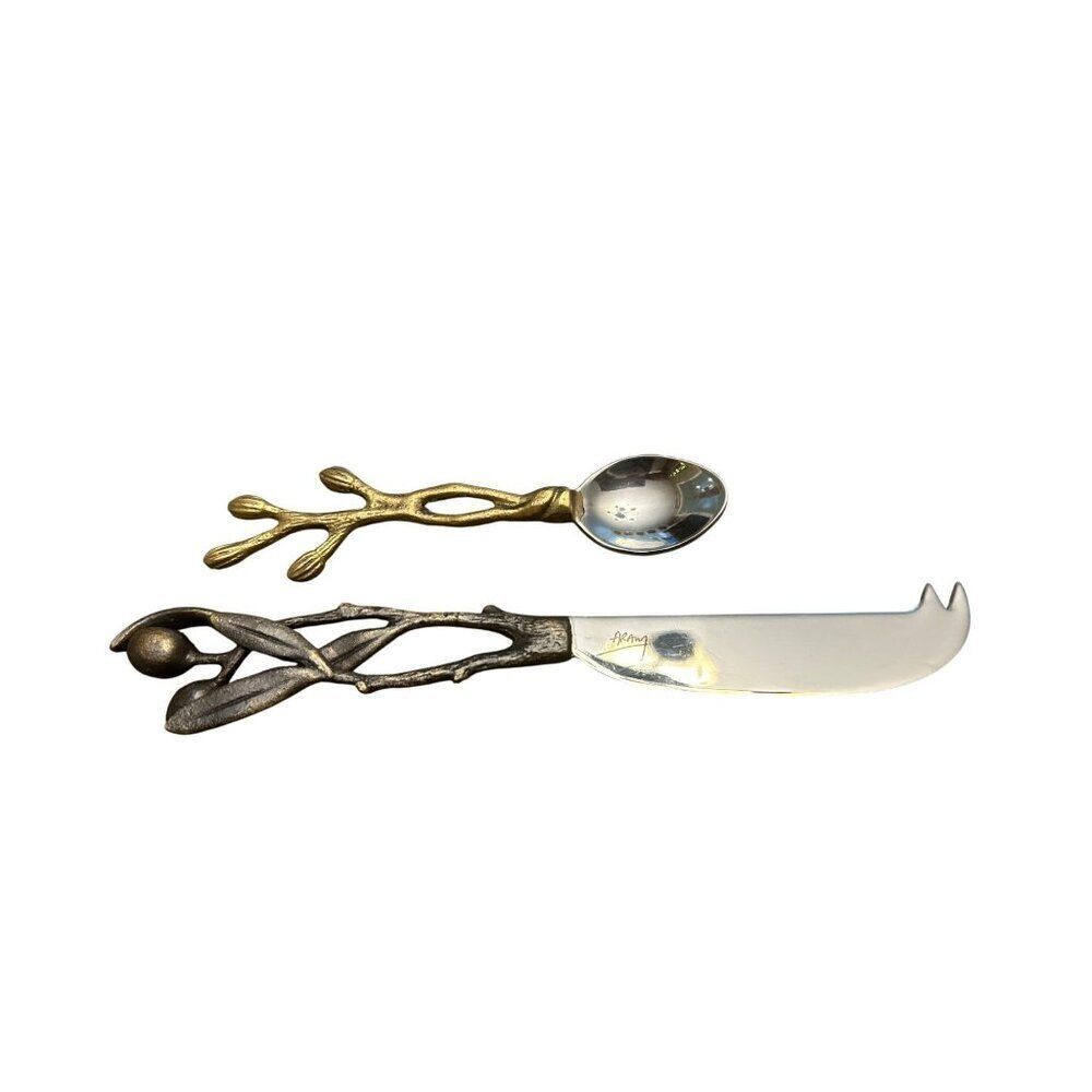 Olive Branch Cheese Knife & Spoon Set